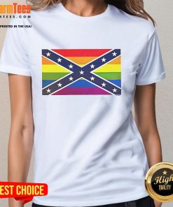 Happy Pride Month tee featuring the Confederate flag, celebrating LGBT pride with a blend of cultural symbols.
