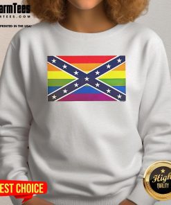 Happy Pride Month sweatshirt featuring the Confederate flag, celebrating LGBTQ+ pride and individuality.