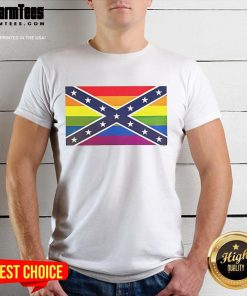 Happy Pride Month LGBT T-Shirt featuring the Confederate flag, celebrating diversity and inclusivity in the LGBTQ+ community.