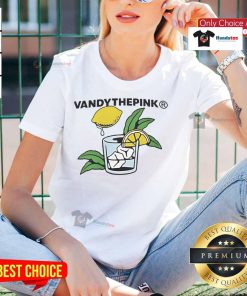 Happy Vandy Pink Lemon Ladies Tee featuring vibrant pink color and playful lemon graphic, perfect for casual wear.