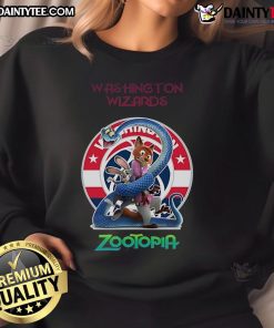 Happy Washington Wizards Zootopia 2 Sweatshirt featuring vibrant graphics and a cozy design for fans.