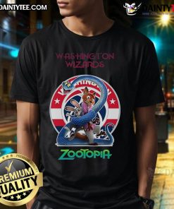 Happy Washington Wizards Zootopia 2 T-Shirt featuring vibrant graphics and playful design, perfect for fans and collectors.