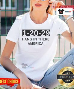 Hot 1 20 29 Hang In There America Ladies Tee featuring a motivational design and comfortable fit for everyday wear.
