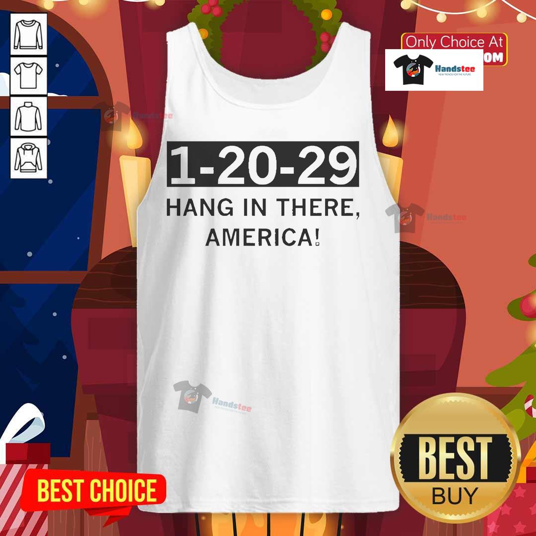 Hot 1 20 29 Hang In There America Tank Top Stylish 'Hang In There America' tank top for hot weather, perfect for casual outings and summer fashion.