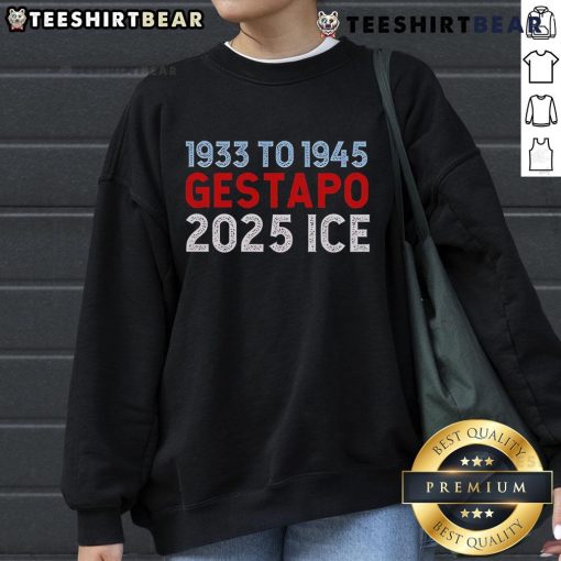 Stylish Hot 1933 to 1945 Gestapo 2025 Ice Sweatshirt featuring a unique design and comfortable fit for casual wear.