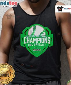 Hot 2025 Big South Conference Baseball Champs tank top featuring team logo and vibrant design for fans and athletes.
