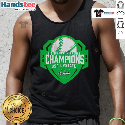Hot 2025 Big South Conference Baseball Champs tank top featuring team logo and vibrant design for fans and athletes.
