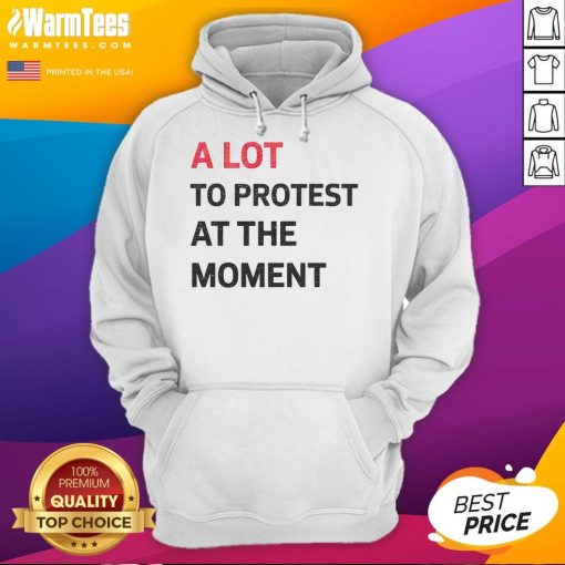Stylish 'Hot A Lot To Protest At The Moment' hoodie displayed on a mannequin, perfect for activism and casual wear.