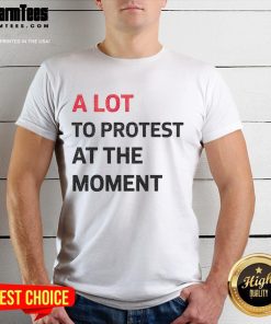 Hot A Lot To Protest At The Moment T-Shirt design featuring bold lettering, perfect for activism and statement wear.
