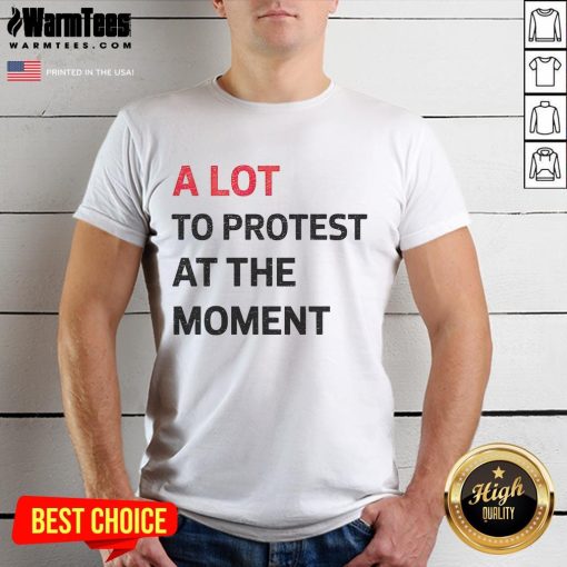 Hot A Lot To Protest At The Moment T-Shirt design featuring bold lettering, perfect for activism and statement wear.