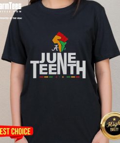 Hot Alabama Crimson Tide Juneteenth Heritage 2025 ladies tee showcasing vibrant colors and unique design.