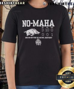Hot Arkansas Razorbacks No Hama 3rd No Hitter in MCWS History Ladies Tee showcasing team spirit and baseball pride.