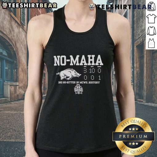 Hot Arkansas Razorbacks No Hama tank top celebrating the 3rd no-hitter in MCWS history, perfect for fans.