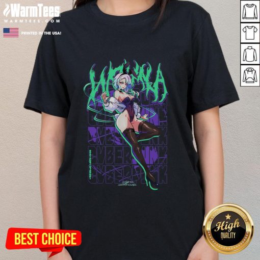 Hot Bunny Girl Lucy Ladies Tee featuring a stylish design and vibrant colors, perfect for casual outfits.
