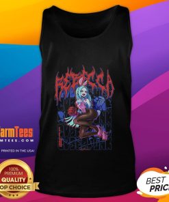 Hot Bunny Girl Rebecca wearing a stylish tank top, showcasing her vibrant personality and playful fashion sense.