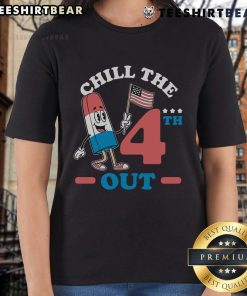 Alt Text: Hot Chill The 4th Out America Ice Cream Ladies Tee featuring a fun patriotic design perfect for summer celebrations.