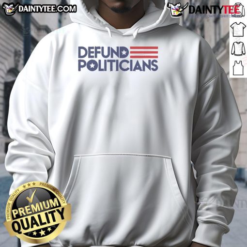 Hot Defund Politicians Hoodie in black, featuring bold white text, perfect for making a statement on political issues.