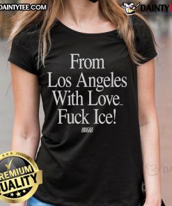 Hot From Los Angeles With Love ladies tee featuring bold graphic design, perfect for casual wear and stylish outfits.