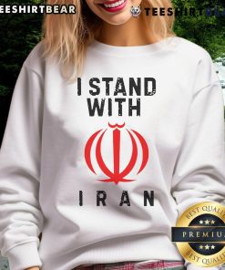 Alt Text: Hot 'I Stand With Iran Freedom' sweatshirt showcasing support for Iranian freedom and human rights.