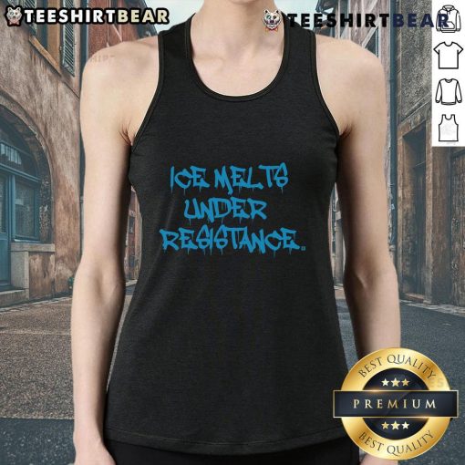 Model wearing Hot ICE Melts Under Resistance Tank Top, showcasing a stylish design perfect for workouts and casual wear.