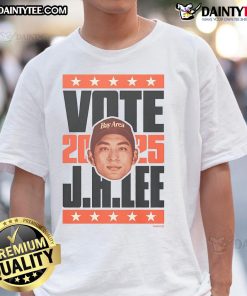 Hot Jung Ho Lee 2025 Vote T-Shirt featuring a bold design promoting voter engagement and support for Jung Ho Lee.