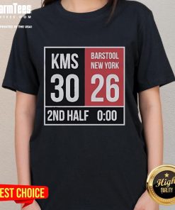 Hot Kirk Comeback KMS 30 Barstool New York 26 2nd Half Ladies Tee in vibrant colors, perfect for game day style.
