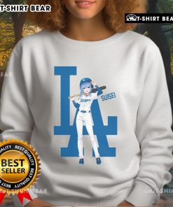 Stylish Hot Los Angeles Dodgers Hololive Night Suisei sweatshirt featuring vibrant graphics and a comfortable fit.