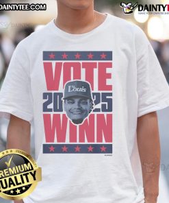Hot Masyn Winn 2025 Vote T-Shirt featuring bold graphics and vibrant colors for political campaign supporters.