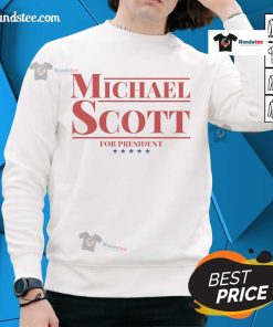 Hot Michael Scott for President sweatshirt featuring bold text and vibrant colors, perfect for fans of The Office.