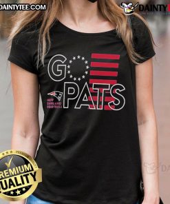 Hot New England Patriots Go Pats ladies tee featuring vibrant team colors and stylish design for female fans.