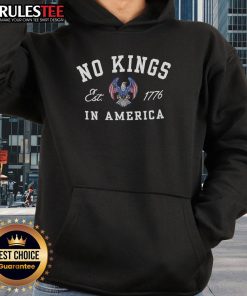 Hot No Kings In America 1776 4th of July Protest Hoodie featuring a bold patriotic design for freedom lovers.