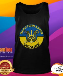 Alt Text: Hot Quartermaster for Ukraine Special Edition tank top featuring bold graphics and patriotic colors.