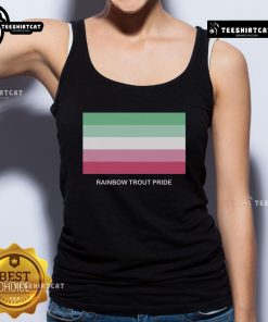 Hot rainbow trout pride flag tank top featuring vibrant colors, perfect for LGBTQ+ celebrations and summer wear.