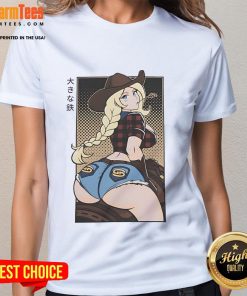 Alt Text: Hot Reverse Cowgirl Supps Waifu Ladies Tee featuring a stylish design perfect for fans of unique graphic apparel.
