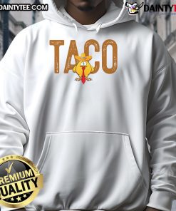 Funny Hot Taco Trump hoodie featuring a quirky design of Trump and a chicken, perfect for humor lovers and taco fans.