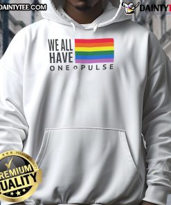 Hot We Have One Pulse LGBT flag hoodie featuring vibrant colors and a bold design for pride and awareness.