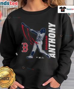 Official Roman Anthony Boston Red Sox graphic player sweatshirt featuring team colors and logo, perfect for fans.