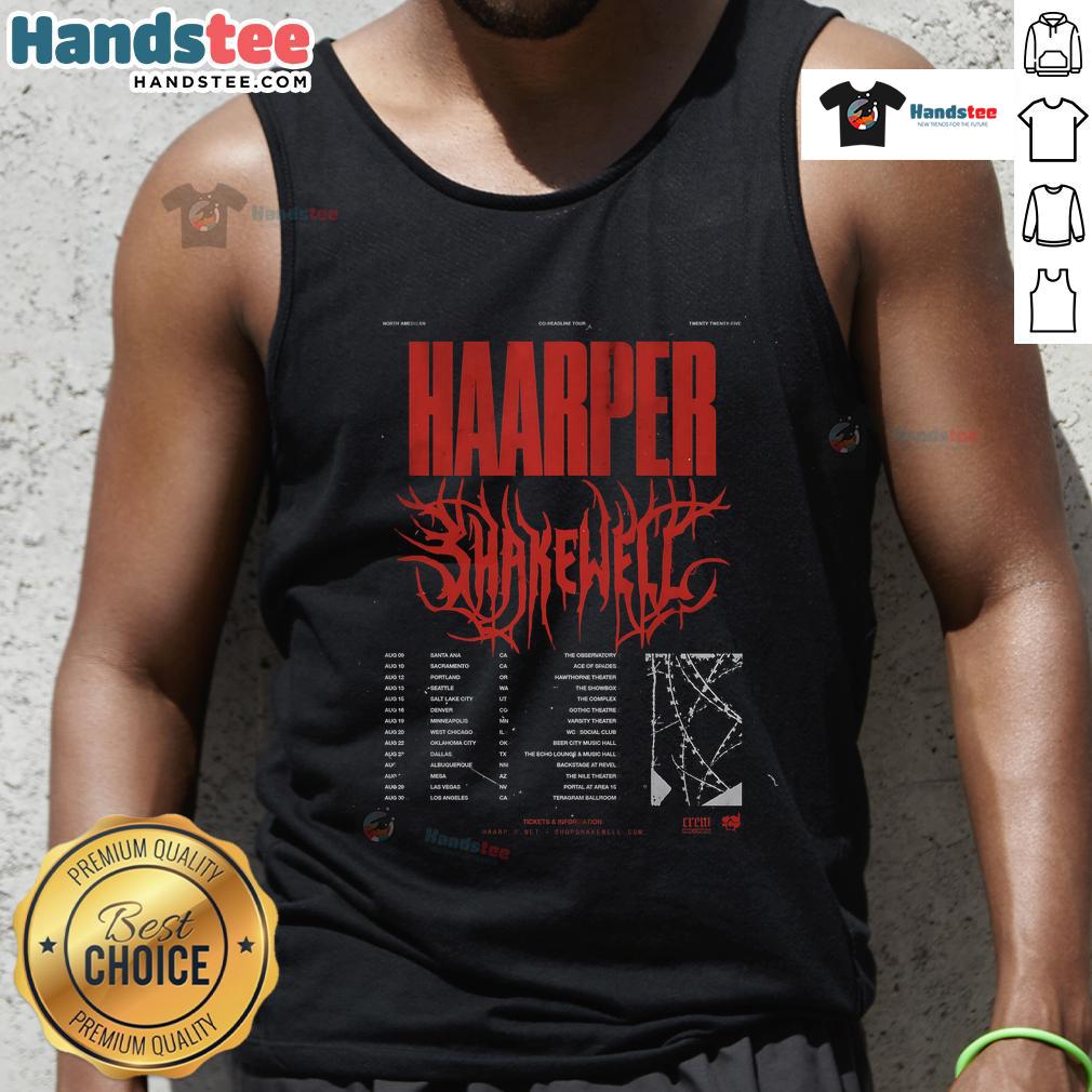 Official Shakewell North American Show 2025 Poster Tank Top Alt Text: Official Shakewell North American Show 2025 poster design featured on a stylish tank top for fans and concertgoers.