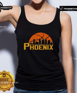 Premium Phoenix Suns cityscape skyline style 2025 tank top showcasing vibrant colors and iconic city landmarks.