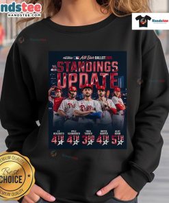 Official Philadelphia Phillies Standings Update Legends 2025 Sweatshirt featuring team logo and stylish design.