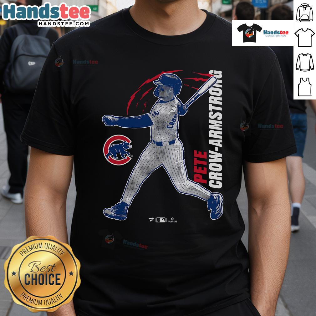 Official Pete Crow Armstrong Chicago Cubs Graphic Player T Shirt Alt Text: Official Pete Crow-Armstrong Chicago Cubs graphic player t-shirt featuring vibrant team colors and player design.