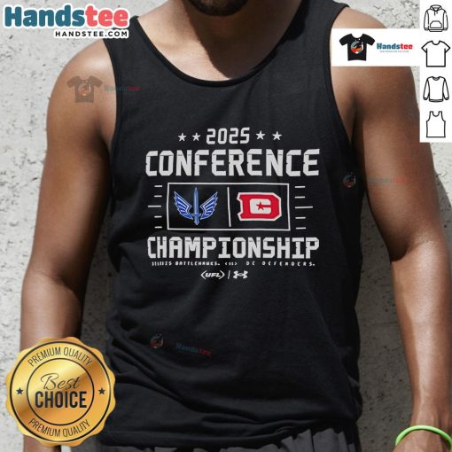 Nice 2025 XFL Conference Championship tank top featuring team logo and vibrant design for fans and sports enthusiasts.