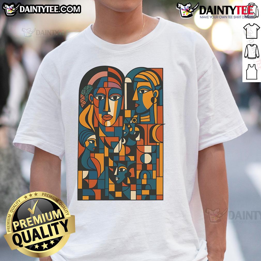 Nice Abstract Faces Montage T Shirt Colorful abstract faces montage on a stylish t-shirt, perfect for art lovers and unique fashion enthusiasts.