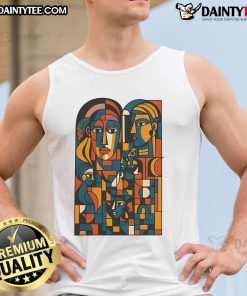 Stylish tank top featuring a nice abstract faces montage, perfect for casual wear and artistic expression.