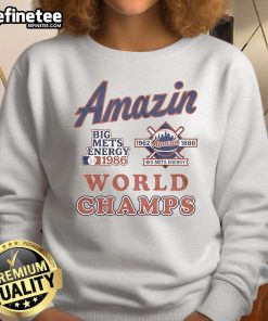 Alt Text: Vintage Nice Amazin Big Mets Energy 1980 World Champs Sweatshirt showcasing classic baseball style and team pride.