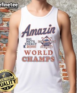 1980 World Champs Mets tank top featuring bold 'Nice Amazin Big Mets Energy' design, perfect for fans and collectors.