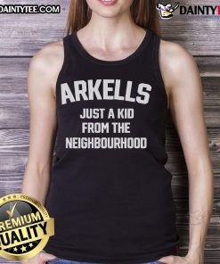 Arkells tank top featuring 'Just A Kid From The Neighbourhood' design, perfect for fans of the band.