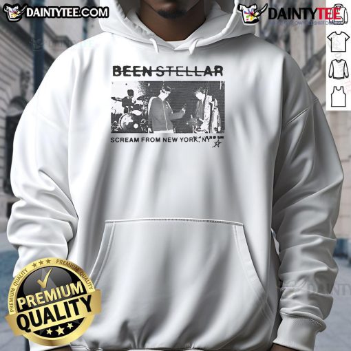 Nice Been Stellar Scream hoodie from New York Tour 2024, featuring vibrant design and comfortable fit for fans.