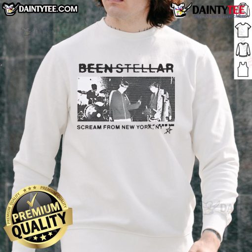 Nice Been Stellar Scream sweatshirt from New York Tour 2024, featuring vibrant design and comfortable fit.