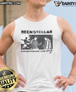 Stylish Nice Been Stellar Scream tank top from New York Tour 2024, featuring vibrant graphics and a trendy design.